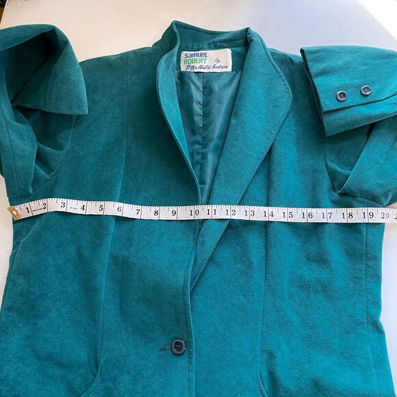 Vintage Samuel Robert Suede Green Blazer Jacket Size 14 - Picture 7 of 7